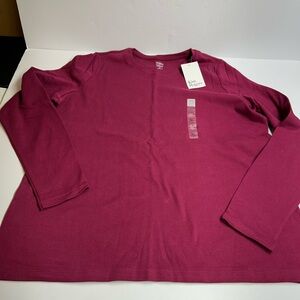 NWT Kim‎ Rogers Berry Long Sleeve Perfectly Soft Tee XL